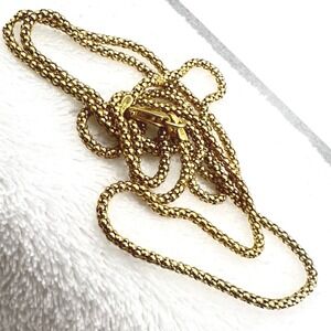 Vermeil Gold Over Sterling Silver Chain Necklace Italy Popcorn YGI 2mm 5g 28"